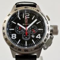 Königswerk Tachymeter extra nagy méretű, kvarc karóra új bőr szíjjal.Fóliázott, nem használt. Működő...