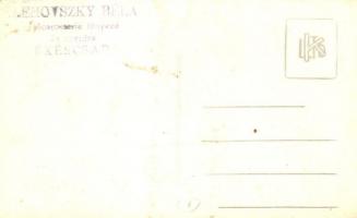 Békéscsaba, Lehovszky Béla autócarosserie fényező és nyerges reklámlapja saját készítésű hintóval. p...