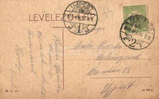 Temesvár, Timisoara; Balázs tér, villamos. W. L. 117. / square, street view, tram (EB)