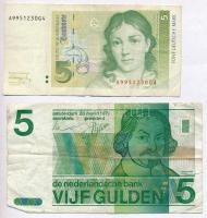 Vegyes: Hollandia 1973. 5G + Németország 1991. 5M T:III,III- Mixed: Netherlands 1973. 5 Gulden + Germany 1991. 5 Mark C:F,VG