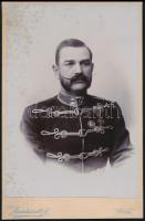 cca 1900 Vitéz szokolgrádai Gyurits Belizár (1855-1933) alezredes később altábornagy, a m. kir. varasdi 10. honvéd gyalogezred parancsnoka, keményhátú fotó, Meinhardt Ágoston, Pápa, kissé foltos, 16x10 cm./  cca 1900 Belisar Gyurits (1855-1933) von szokolgráda k.u.k. lieutenant-colonel, later fieldmarshallieutenant, commander of 10th Varazdin Honved Hussars, board photo, Ágoston Meinhardt, Pápa, little bit spotty, 16x10 cm.