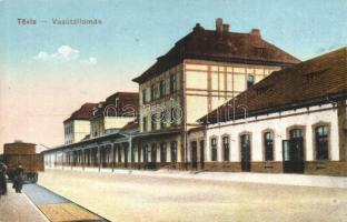 Tövis, Teius; Vasútállomás, vagon / railway station, wagon (kis szakadás / small tear)