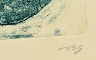 BG jelzéssel: Rendetlenség, vegyes technika, papír, 15×46,5 cm