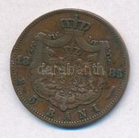 Románia 1885B 5b Cu "I. Károly" T:2- ph.
Romania 1885B 5 Bani Cu "Carol I" C:VF...