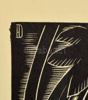 Dallos Hanna (1907-1944): Kenyérszaporítás, fametszet, papír, jelzett a metszeten, 35,5×27,5 cm