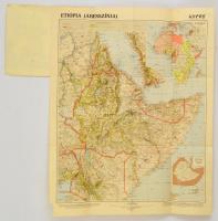 1935 Etiópia (Abesszínia) térképe, kiadja a M. Kir. Állami Térképészet, 60x47,5 cm Jó állapotban