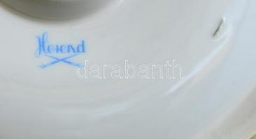 Herendi csipkebogyó mintás talpas kínáló, kézzel festett, jelzett, hibátlan, m: 20,5 cm