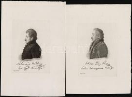 20 db különféle rézmetszet, közte a Magyar Pantheon sorozatból is, papír, jelzettek, különböző méret...