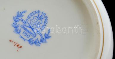 Herendi Apponyi mintás rózsás bonbonier, kézzel festett, jelzett, hibátlan, m:11,5 cm, d:12 cm