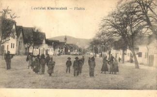 1935 Kisoroszi, Fő utca + Kiszoroszi Postai Ügyn. pecsét