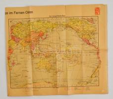 cca 1942 A távol keleti hadszíntér térképe / Map of the far Eastern battlefields. 104x45 cm