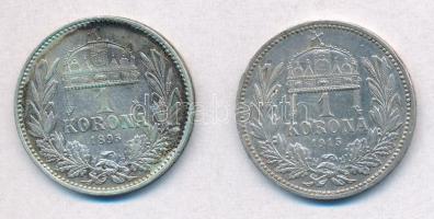 1895KB-1915KB 1K Ag "Ferenc József" (2x) T:1-,2- patina
Adamo K5,K5.1
