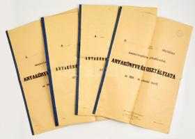 1894 A mohácsi magán fiúiskolában vizsgázók 4 db nagyméretű anyakönyve.