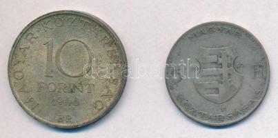 1947. 5Ft Ag "Kossuth" + 1948. 10Ft Ag "Széchenyi" T:2,3 patina