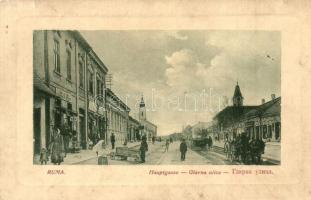 Árpatarló, Ruma; Hauptgasse / Glavna ulica / Fő utca, üzletek. W. L. Bp. 4308. / main street, shops (kis szakadás / small tear)