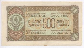 Jugoszlávia 1944. 500D T:II fo.
Yugoslavia 1944. 500 Dinara C:XF spotted