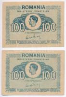 Románia 1945. 100L (2x) T:II,III Romania 1945. 100 Lei (2x) C:XF,F Krause 78