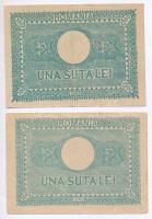 Románia 1945. 100L (2x) T:II,III
Romania 1945. 100 Lei (2x) C:XF,F
Krause 78