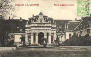 Szentlőrinc, Mándi uradalmi kastély (Esterházy kastély). Özv. Tauber Ferencné kiadása 32. TCV card