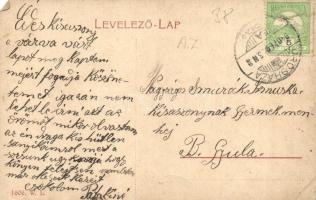 Orosháza, Kossuth Lajos szobor, Harsányi Lajos üzlete. W. L. 1606. (kopott sarkak / worn corners)