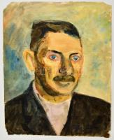 Ziffer jelzéssel: Férfi fej. Akvarell, papír, sarok szakadásokkal, 37×29 cm