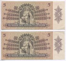 1939. 5P (2x) sorszámkövetők, nyomdai papírránccokkal T:I-,II