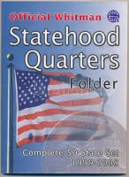 Amerikai Egyesült Államok "50 Állam" negyeddolláros érmeberakó USA "Official Whitman - Statehood Quarters Folder"