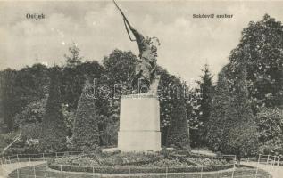 Eszék, Esseg, Osijek; Sokcevic szobor. Amalie Eckel Nr. 29. / statue (EK)