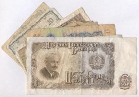 10db-os vegyes külföldi bankjegy és szükségpénz tétel, közte Bulgária 1951. 50L, Szovjetunió 1947. 1...