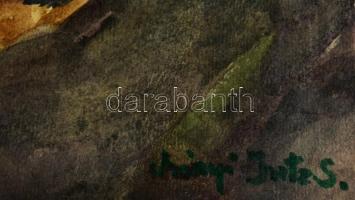 Irányi jelzéssel: Virágcsendélet. Akvarell, papír, 41×29 cm