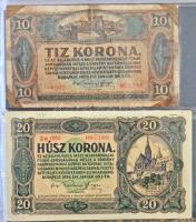 76db-os vegyes magyar korona, pengő és adópengő bankjegy tétel négygyűrűs albumban. Az album használ...