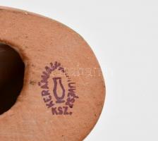 2 db állatfigura: kerámia őzike, kézzel festett, jelzett (Kerámia Iparművész KSz.), apró kopásokkal,...