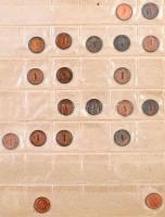 216db-os vegyes német fémpénz tétel albumba rendezve, benne Német Birodalom, Német Harmadik Birodalo...