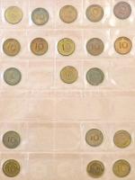 216db-os vegyes német fémpénz tétel albumba rendezve, benne Német Birodalom, Német Harmadik Birodalo...