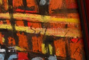 Scheiber jelzéssel: Nagyvárosi fények. Pasztell, papír, üvegezett keretben, 39×32 cm