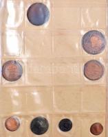 74db-os vegyes magyar érme tétel, főleg rézpénzek, több krajcár, albumban T:vegyes,sérült darabok is