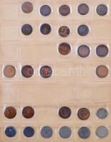 74db-os vegyes magyar érme tétel, főleg rézpénzek, több krajcár, albumban T:vegyes,sérült darabok is