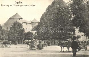 Ogulin, Zitni trg sa Frankoponovom kulom / piac tér, torony / market square, tower