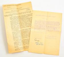 1940 M. Kir. 1. hadsereg szilágysomolyói járási katonai parancsnok katonai közigazgatási tapasztalatokról szóló jelentése (másolat), valamint a m. kir. 1. hadsereg IX. hadtestének légvédelmi feladatok megszervezésére vonatkozó levele (másolat), jó állapotban