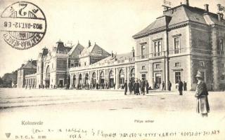 Kolozsvár, Cluj; pályaudvar, vasútállomás / Bahnhof / railway station (apró szakadás / tiny tear)