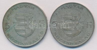 1947. 5Ft Ag "Kossuth" (2x) T:2-,3