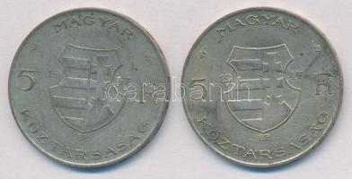 1947. 5Ft Ag "Kossuth" (2x) T:2-,3