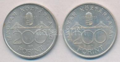 1993. 200Ft Ag "MNB" (2x) T:2