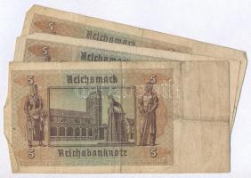 Német Harmadik Birodalom 1942. 5M (3x) T:III,III-
German Third Reich 1942. 5 Mark (3x) C:F,VG