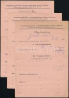 cca 1945 a Pártfogóiroda Egészségügyi Szervezete ellenőrző lapja deportálásból hazatértek részére, 3 db, egy család részére