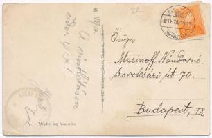 Ajka, Niernsee kastély, Országzászló, Üveggyári kastély, Községháza, automobil, Hősök tere (EK)