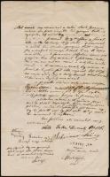 1865 Debrecen, magyar nyelvű adásvételi szerződés, héber betűs aláírással is