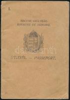 1921 Fényképes magyar útlevél zsidó személy részére, szerb bélyegzésekkel