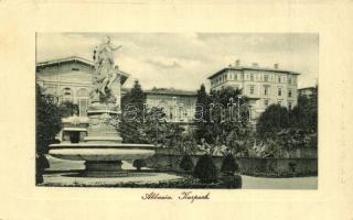 Abbazia, Kurpark / Fürdő szálloda, park. W. L. Bp. 3792. Acsay J. kiadása / spa hotel, park (EK)