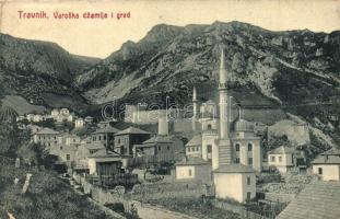 Travnik, Varoska dzamija i grad / Mosque, street view. W. L. Bp. 4822. (EK)